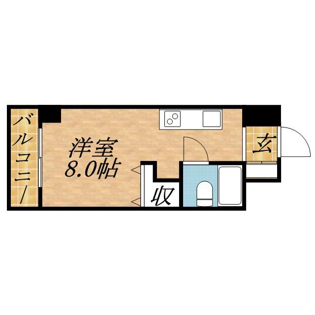 メゾンエクレーレ近代美術館(ワンルーム/7階)の間取り写真