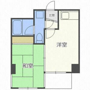 ファーストハイム山鼻(1DK/2階)の間取り写真