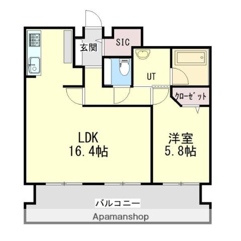 グランファーレ桑園レジェンドスクエア(1LDK/13階)の間取り写真