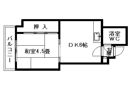 第5松井ビル(1DK/3階)の間取り写真