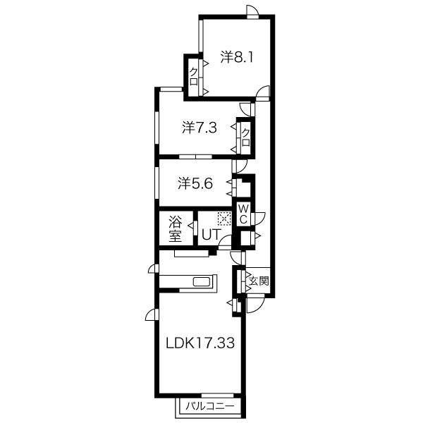 プレメゾン円山(3LDK/3階)の間取り写真