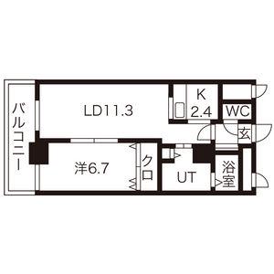 サンコート南4条(1LDK/7階)の間取り写真