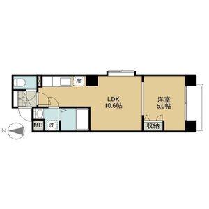 ヴィターレ(1LDK/9階)の間取り写真