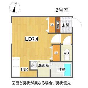 FLOS PROVA(1K/2階)の間取り写真