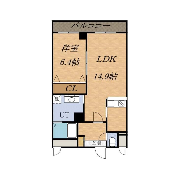 エステラ東札幌(1LDK/8階)の間取り写真