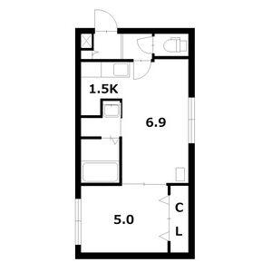 ヴレネージュ平岸ウエスト(1LDK/1階)の間取り写真