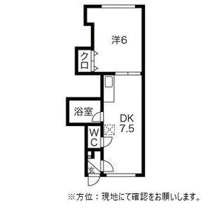 宮の森KTマンション(1DK/2階)の間取り写真