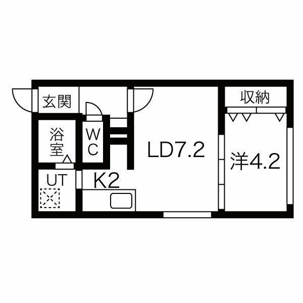 グラシアス山鼻(1LDK/3階)の間取り写真