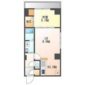 スペチアーレ プリーモ(1LDK/6階)の間取り写真