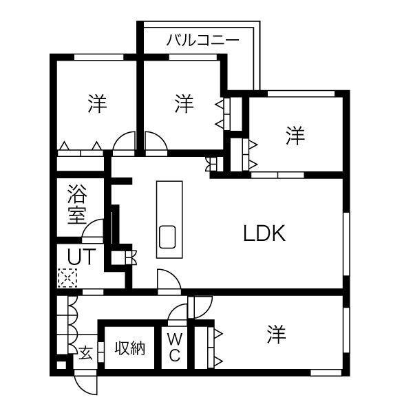 S-RESIDENCE南円山(4LDK/1階)の間取り写真