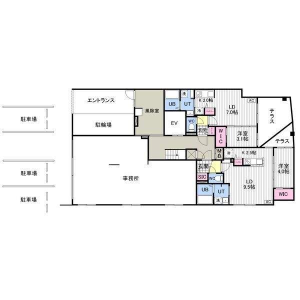 AORIO円山裏参道(1LDK/1階)の間取り写真