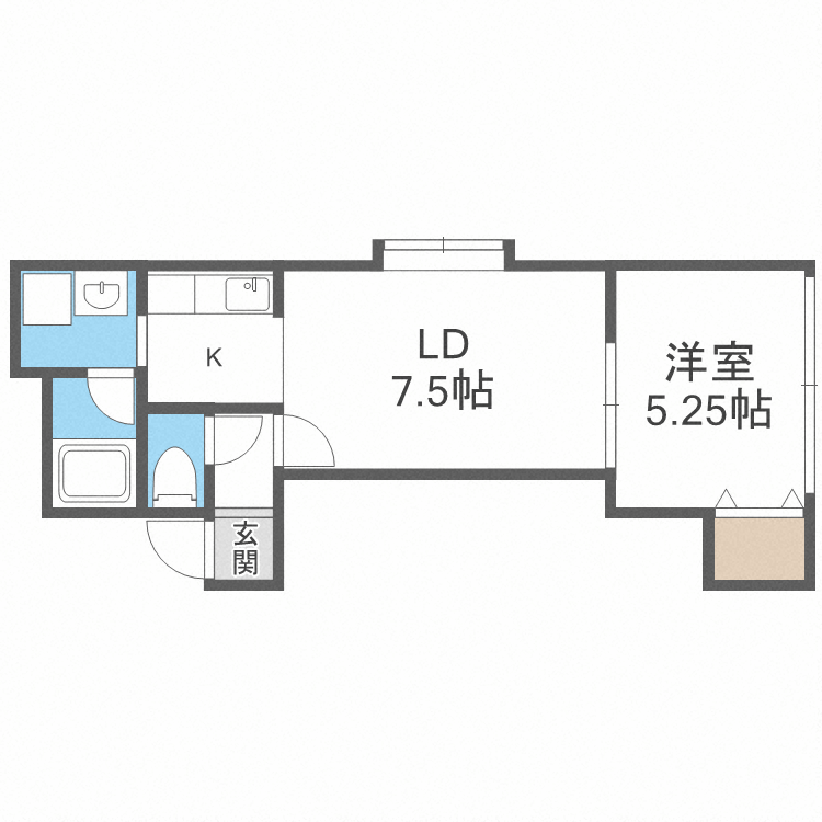 セピア南25(1LDK/3階)の間取り写真