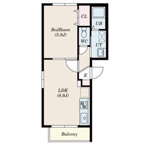 リバティ北4西26(1LDK/4階)の間取り写真
