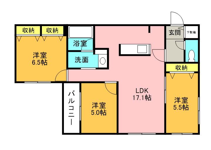 ノース SEA ROAD(3LDK/3階)の間取り写真