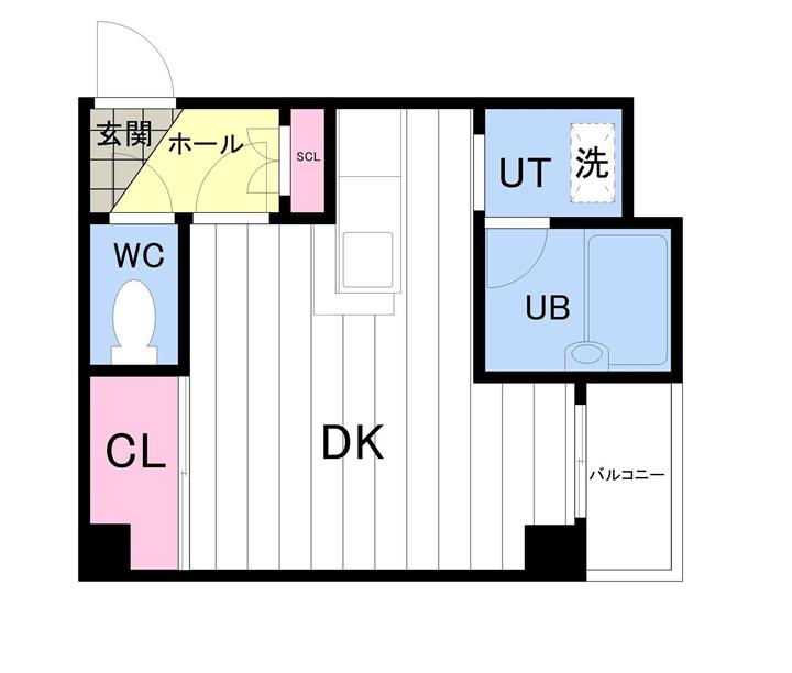 グランドール琴似(1K/2階)の間取り写真