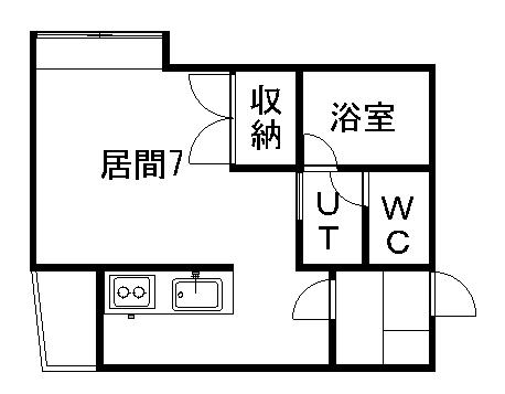 グランドール琴似(1K/3階)の間取り写真