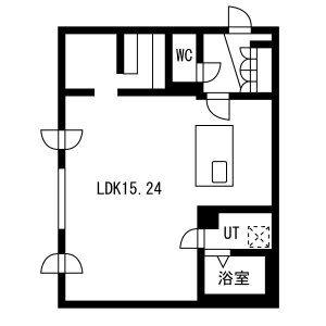 ピオネロ月寒(ワンルーム/4階)の間取り写真