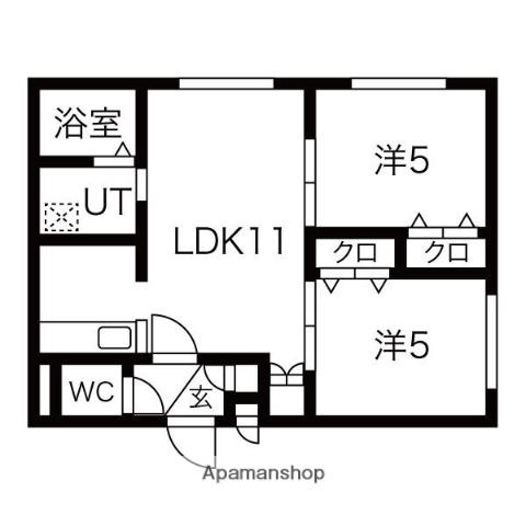 モントレゾール豊平公園(2LDK/4階)の間取り写真