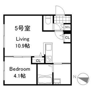 リーサ苗穂駅前(1LDK/2階)の間取り写真