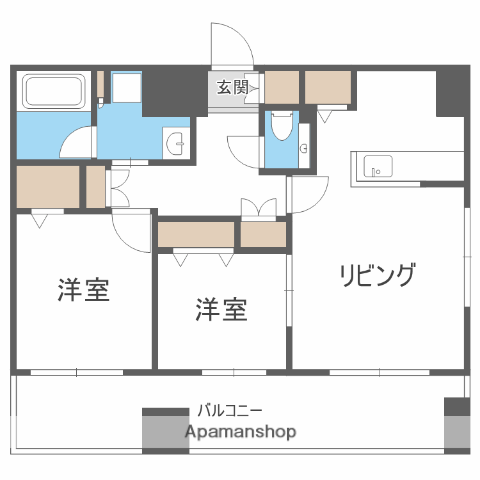 MJ SQUARE KOTONI(2LDK/6階)の間取り写真