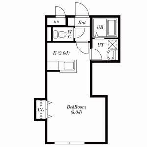 ブランノワールAMJ平岸(1K/3階)の間取り写真