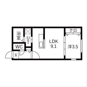 PRECIOUS KOTONI (1LDK/3階)の間取り写真