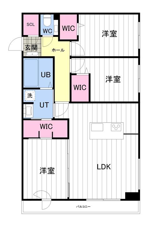 ONE YAMAHANA(3LDK/2階)の間取り写真