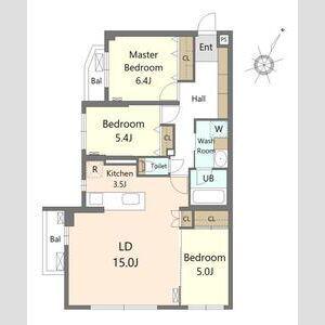 SーRESIDENCE南円山BLAZE(3LDK/2階)の間取り写真