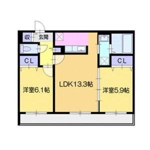 フローリス(2LDK/4階)の間取り写真