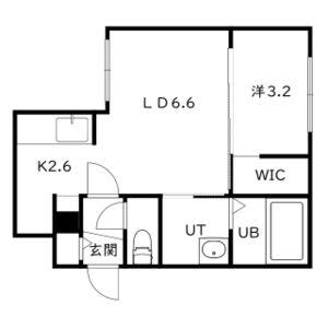 MODERNO HASSAMU(1LDK/1階)の間取り写真