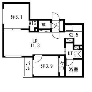 TERRACE SAKURA(2LDK/4階)の間取り写真