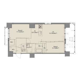 ジラフ大通西15プレミア(2LDK/5階)の間取り写真