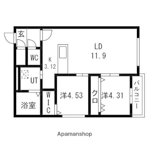 AYA 23(2LDK/3階)の間取り写真