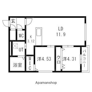 AYA 23(2LDK/1階)の間取り写真