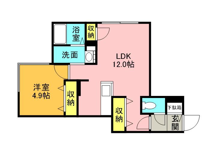 TーSTAGE FUSHIMI(1LDK/4階)の間取り写真