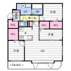 アルファスクエア宮の森3条(3LDK/3階)の間取り写真