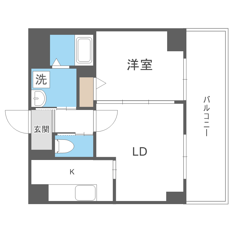 I-FRONT NAEBO (1LDK/5階)の間取り写真