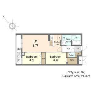 SーRESIDENCE東札幌BLING(2LDK/1階)の間取り写真