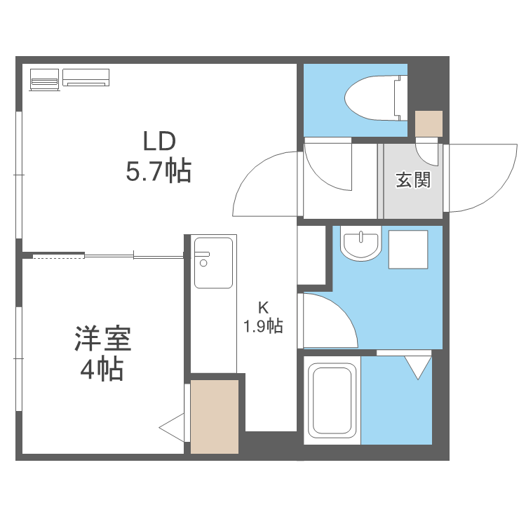 CIEL SEREIN円山(1LDK/4階)の間取り写真