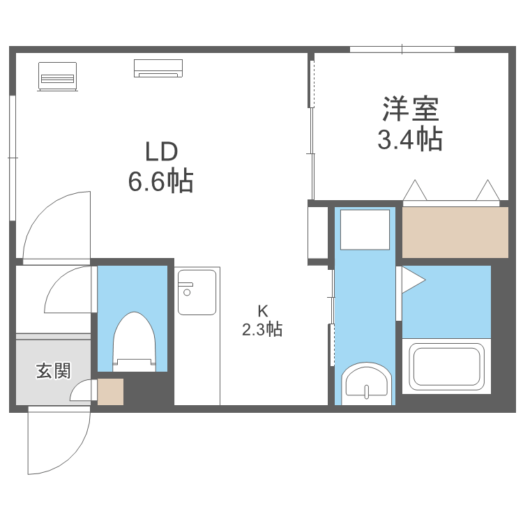 CIEL SEREIN円山(1LDK/4階)の間取り写真