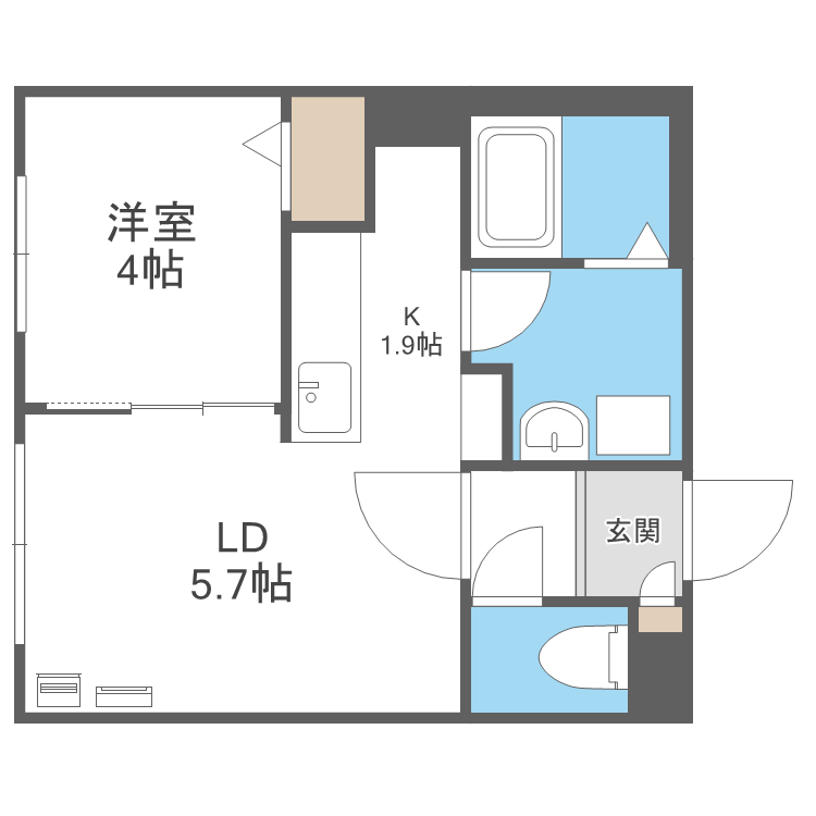 CIEL SEREIN円山(1LDK/2階)の間取り写真