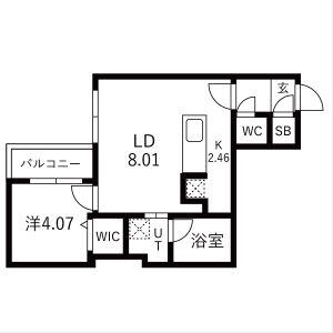 本郷通5丁目MS(1LDK/2階)の間取り写真