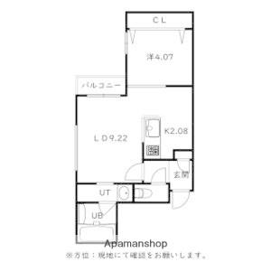 菊水5-2MS B棟(1LDK/2階)の間取り写真