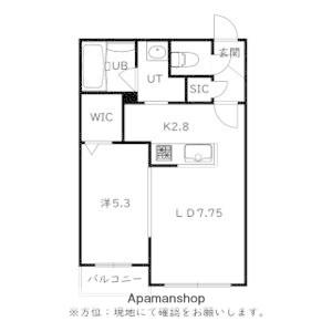 菊水5-2MS B棟(1LDK/4階)の間取り写真