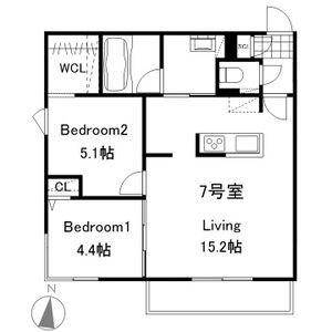 SERENITE医大南(2LDK/2階)の間取り写真