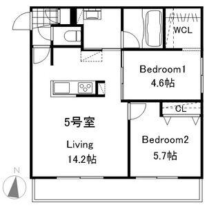 SERENITE医大南(2LDK/1階)の間取り写真