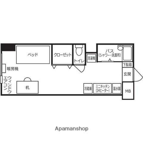 ドミール創成イースト(1K/6階)の間取り写真
