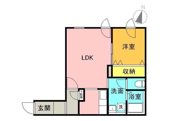 DAITO RESIDENCE 中央区役所前(2LDK/4階)の間取り写真