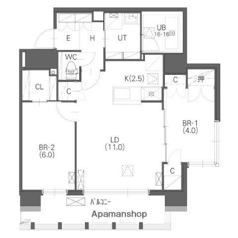 リシェス桑園(2LDK/8階)の間取り写真