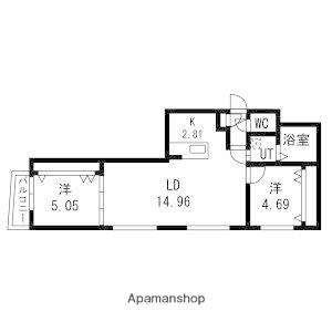 WARMTH INN南4条(2LDK/2階)の間取り写真